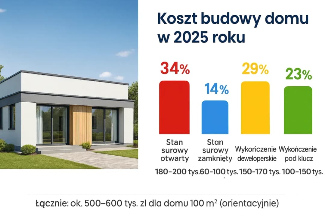 Koszt budowy domu 100m² stan surowy: ile się wydaje w 2025?